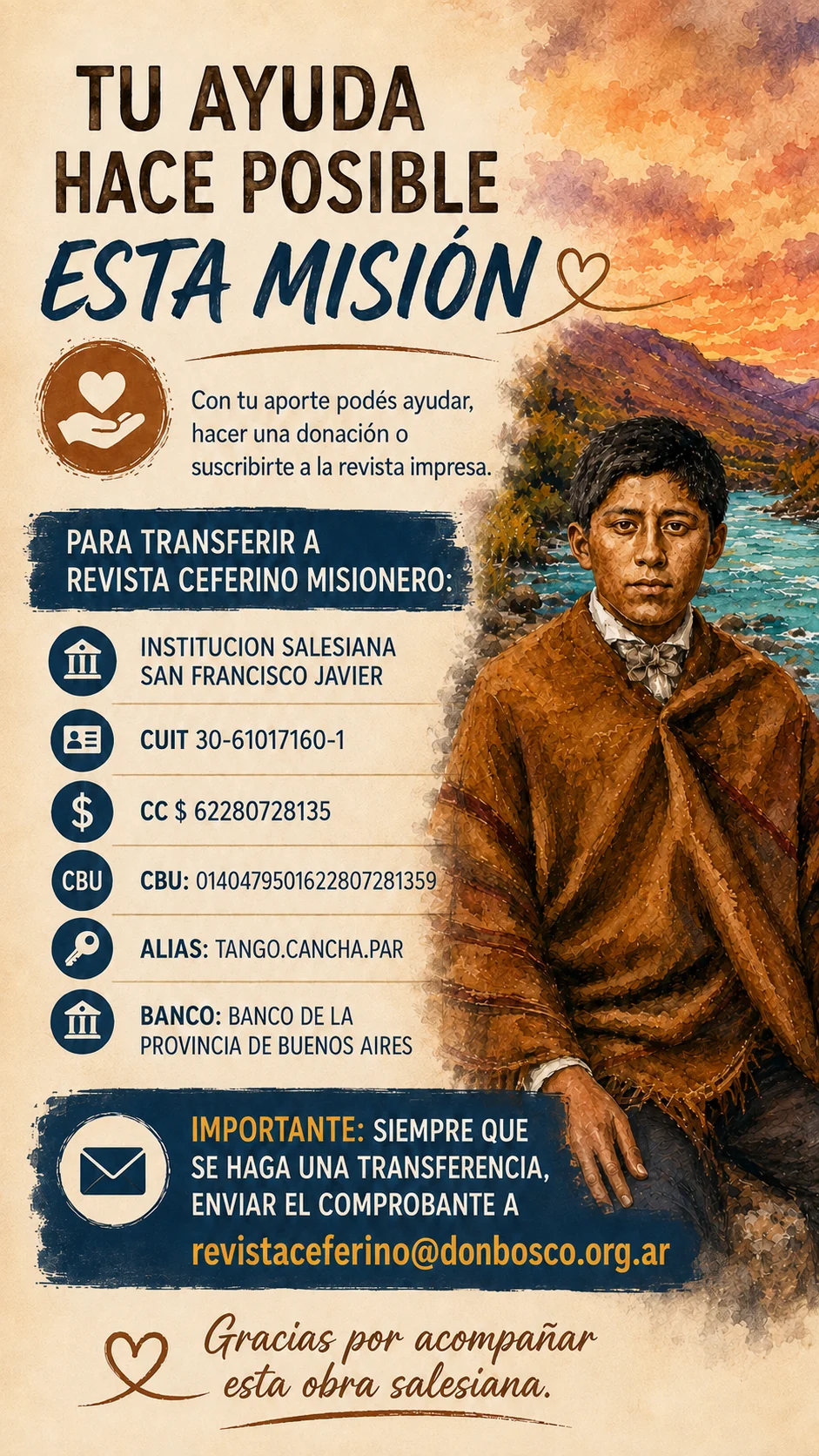Datos bancarios corregidos para ayudar o pagar