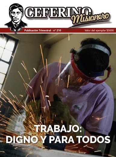 Portada de la Revista Ceferino Misionero número 210: Trabajo digno y para todos